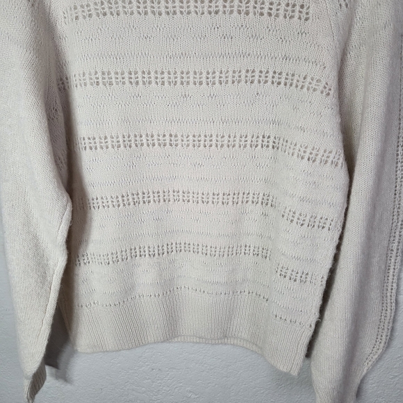 Treasure & Bond Womens XS Knit Sweater Cream Alpaxa Wool Crew Neck - Picture 12 of 16